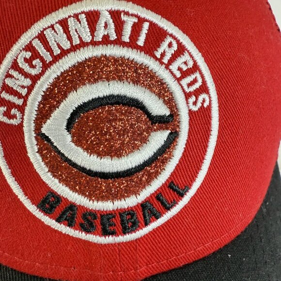 Cincinnati Reds New Era Hat 9FORTY MLB Red Hat Glitter - Picture 3 of 7